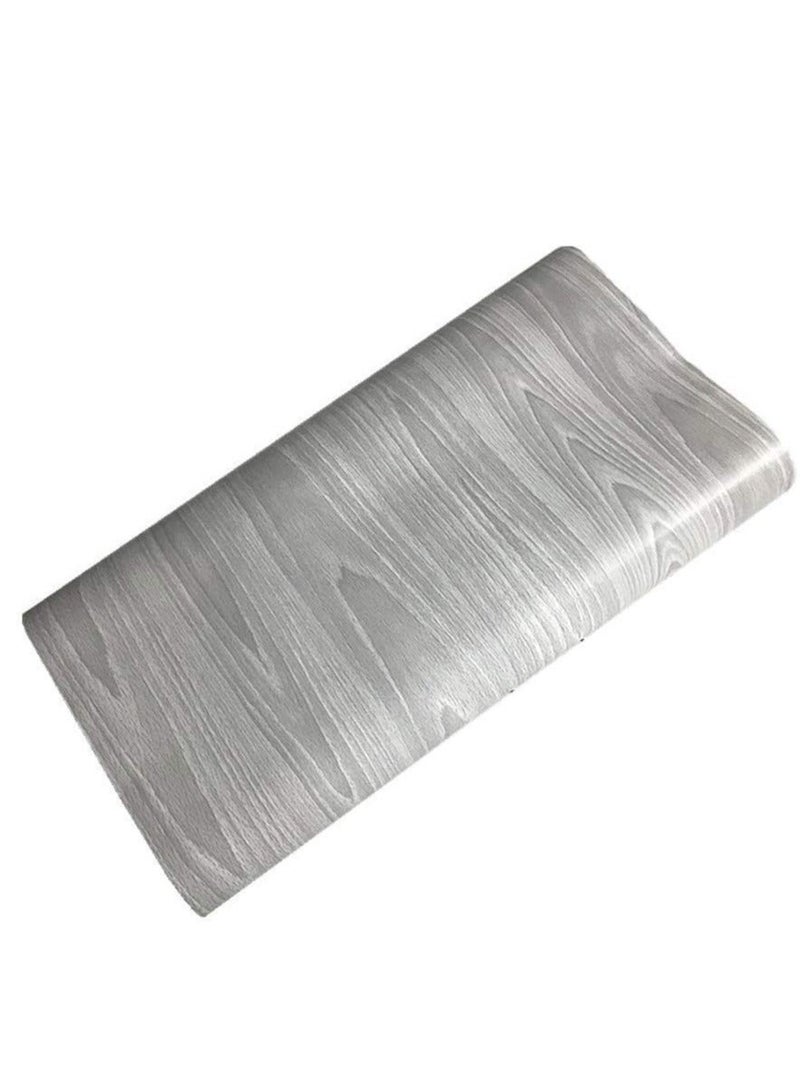 Grey Wood Colored Contact Paper, Peel and Stick Self-Adhesive Wallpaper, Decorative Vinyl Waterproof, 300 x 40cm - Image 2